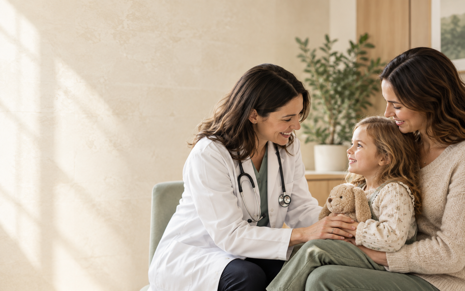 Doctor caring for a family